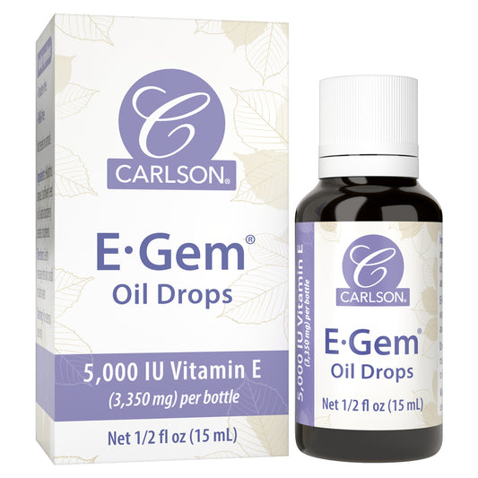 E-Gem® Oil Drops provide vitamin E to help moisturize and hydrate our skin, leaving it looking and feeling softer. Vitamin E is found in high amounts in the outer layer of the skin and plays an important role in antioxidant protection. E-Gem® Oil Drops can be massaged into the skin or added to a bath.  sku_0600-UPC