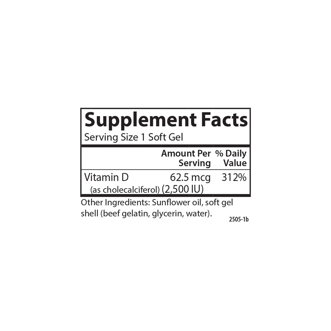 Vitamin D3 2,500 IU (62.5 mcg)