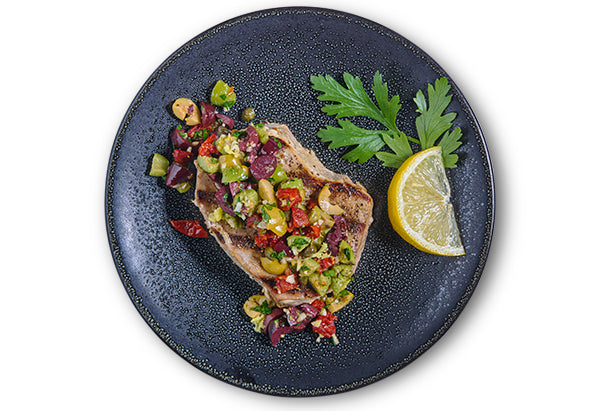 Grilled Tuna with Lemony Olive Tapenade